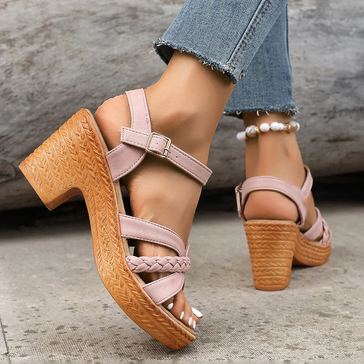 Ava | Elegant Orthopedic Sandals with Refined Mid-Heel Design