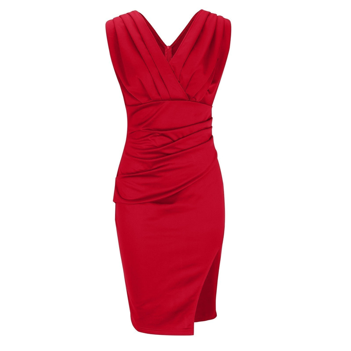 Taylor | Fitted dress with a V-neckline and slit