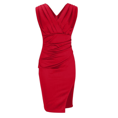 Taylor | Fitted dress with a V-neckline and slit