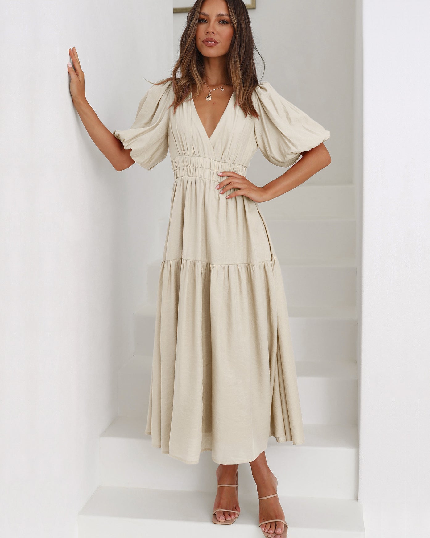 Avalon | Dress with Puff Sleeves