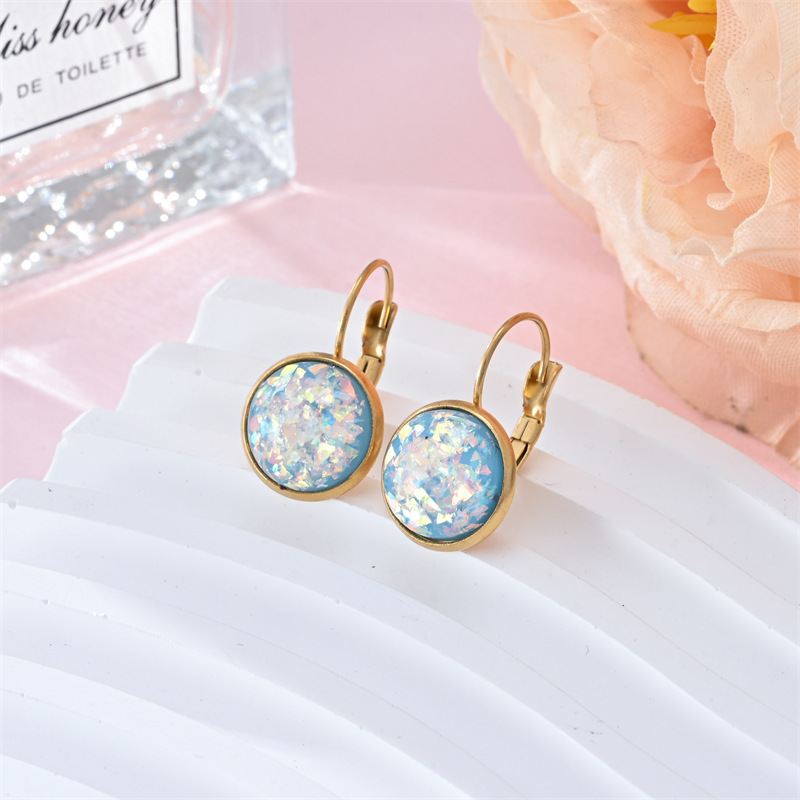 Ulani - Vintage Opal Stone Gold Earrings