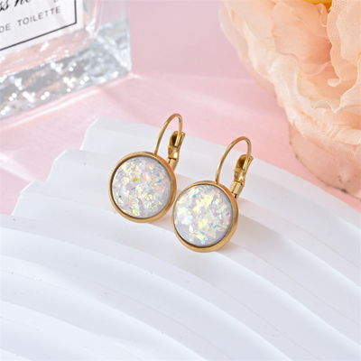 Ulani - Vintage Opal Stone Gold Earrings