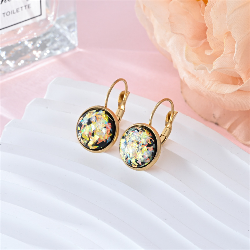 Ulani - Vintage Opal Stone Gold Earrings