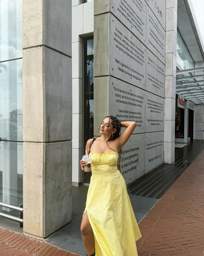 Loisa | Lemon Corset Fit Midi Dress