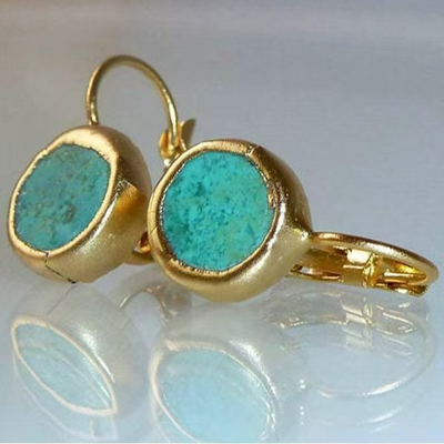 Carolina - Vintage Turquoise Earrings in Gold