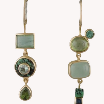 Amy – Vintage Green Dangling Earrings