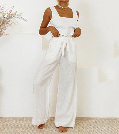 Milena™ | Minimalist Top and Wide-Leg Pants Set