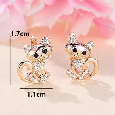 Yasmin – Elegant Zirconia Kitty Earrings