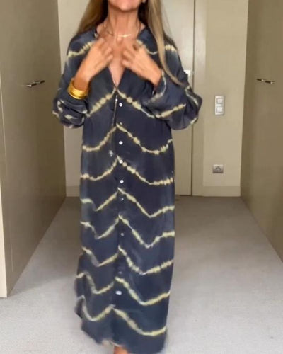 BOMEA | Boho Striped Long-Sleeve Dress