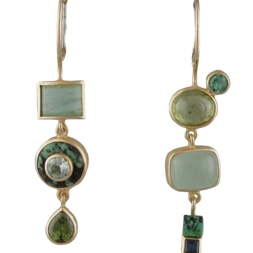 Amy – Vintage Green Dangling Earrings