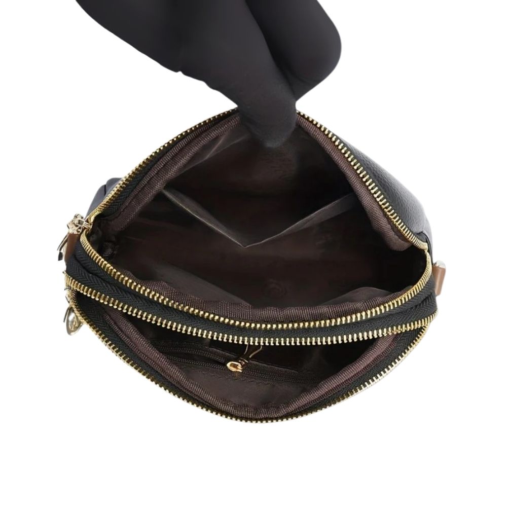 Mila Litchi Embossed Crossbody Bag