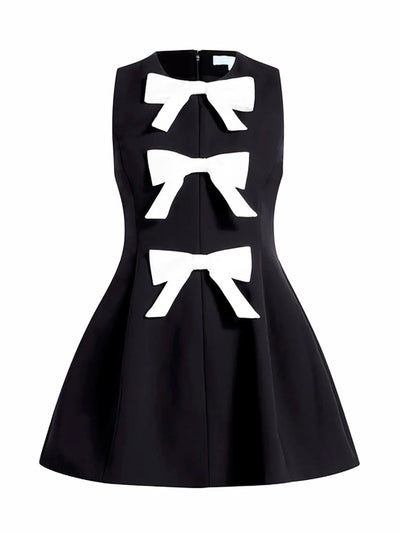 Devona - Front-Bow Frock Style Mini Dress