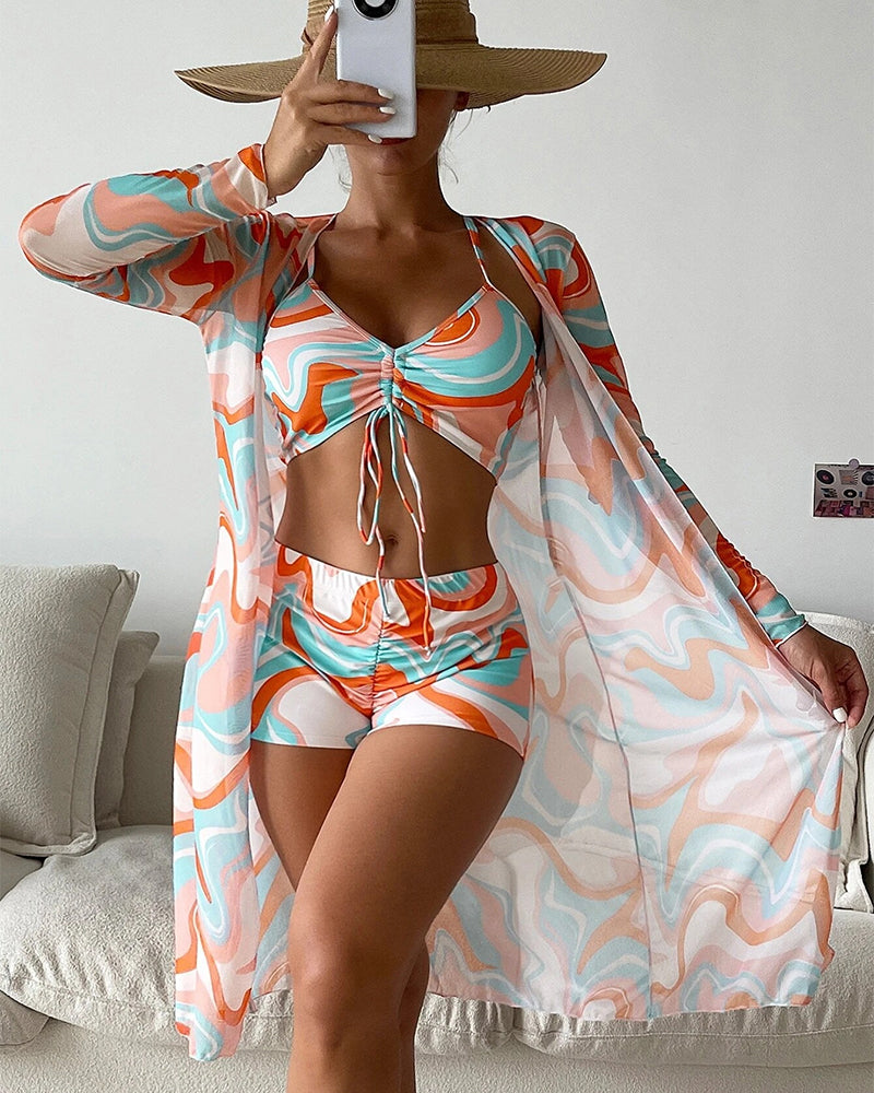 Lillian | Three-Piece Printed Bikini Swimsuit Edition