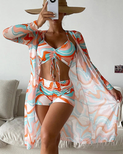 Lillian | Three-Piece Printed Bikini Swimsuit Edition