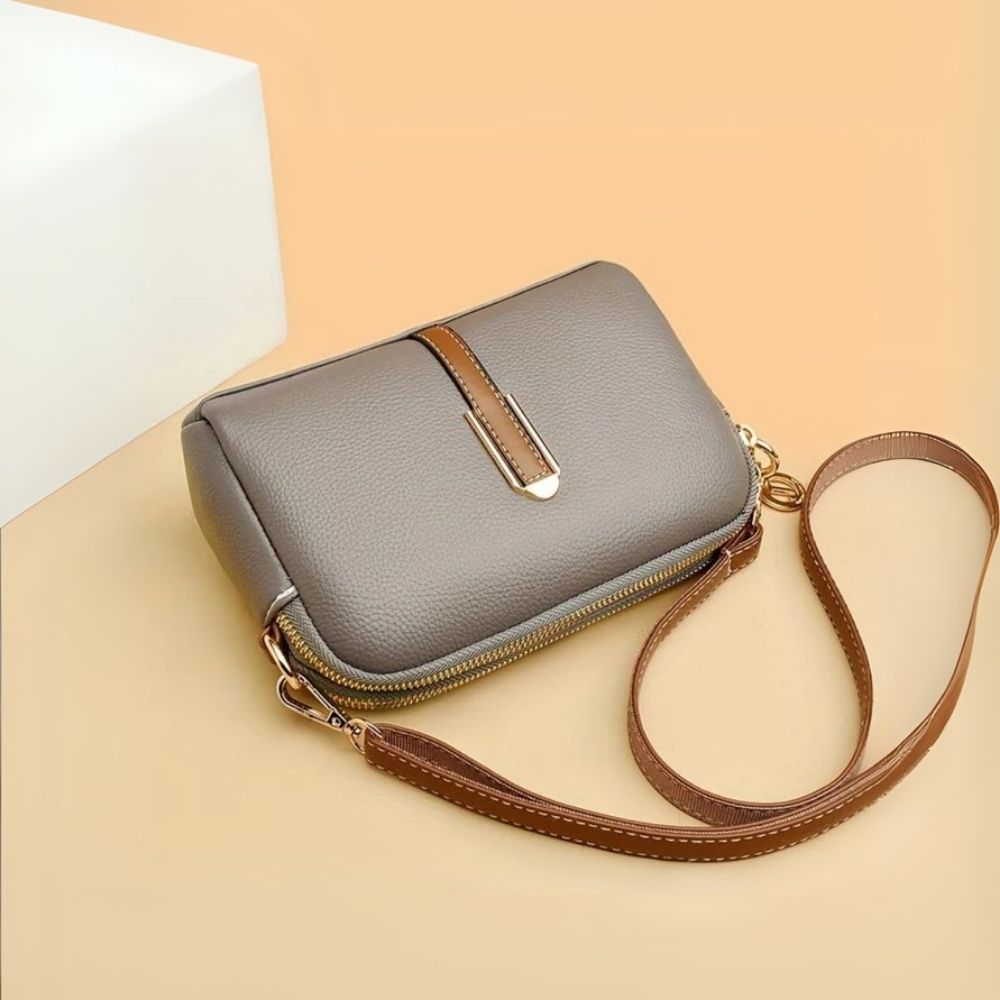 Mila Litchi Embossed Crossbody Bag