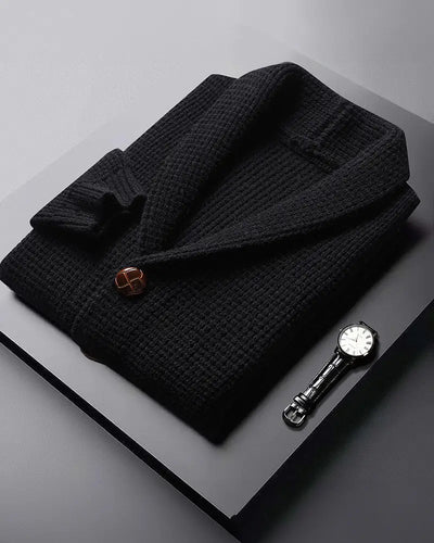 Wayne - Lapel Button Cardigan Sweater