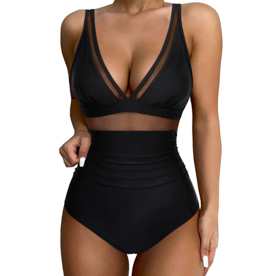 Jennie | Mesh-Detail Shaping Swimsuit
