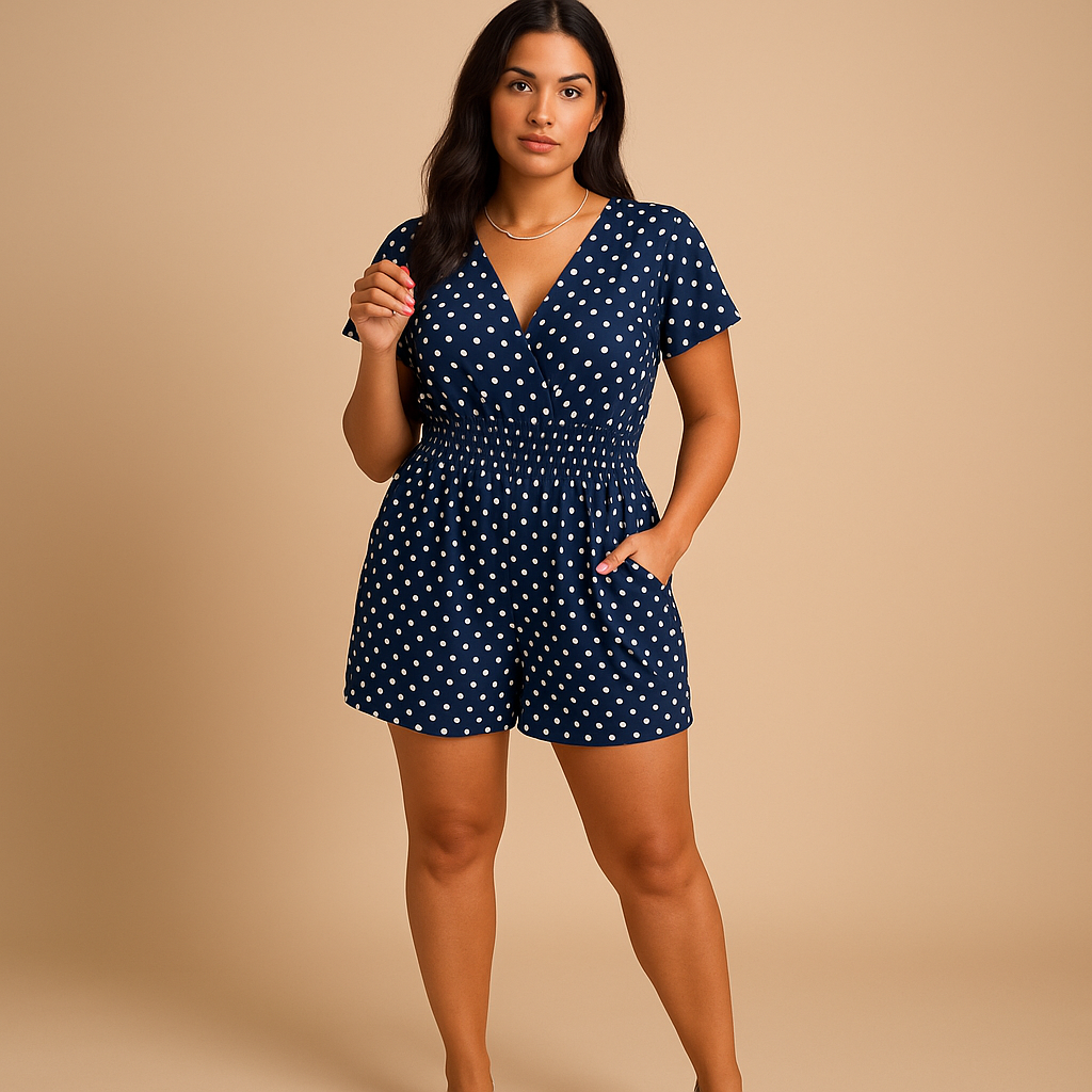 Womens' Polkadot Jumpsuit with Pockets | Nadine
