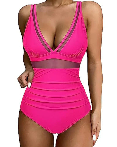 Jennie | Mesh-Detail Shaping Swimsuit