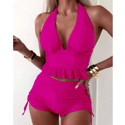 Mira | Tankini with High Waist & Elegant Halter Top