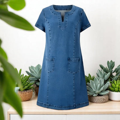 Amber | Soft denim dress with pockets