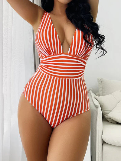 Anna | Striped Swimsuit