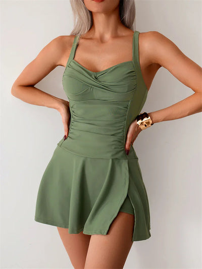 Nina | Elegant Swimsuit Dress with Matching Shorts