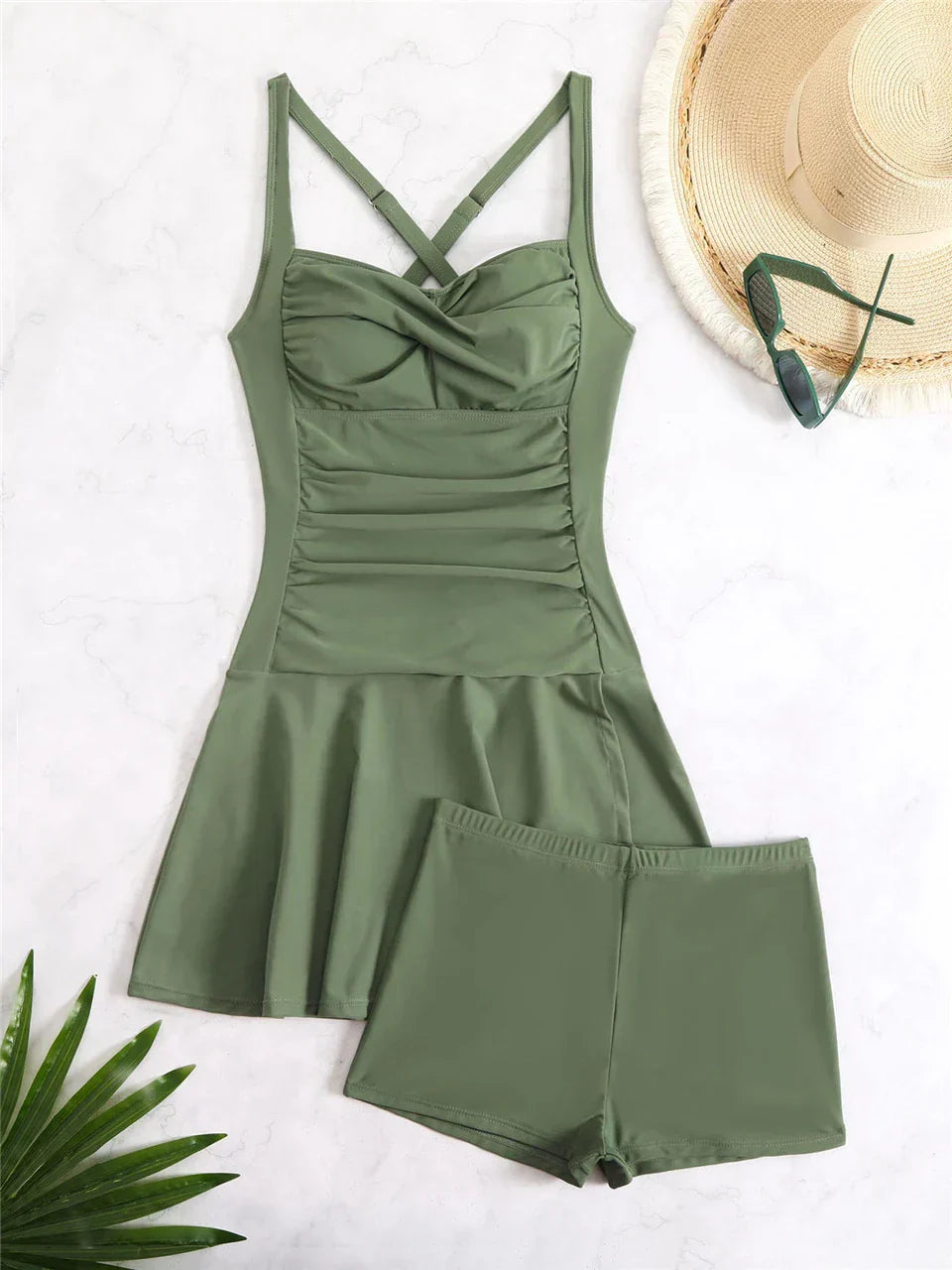 Nina | Elegant Swimsuit Dress with Matching Shorts