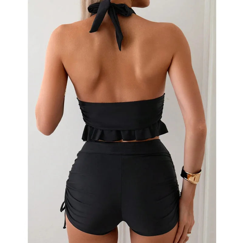 Mira | Tankini with High Waist & Elegant Halter Top