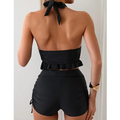 Mira | Tankini with High Waist & Elegant Halter Top