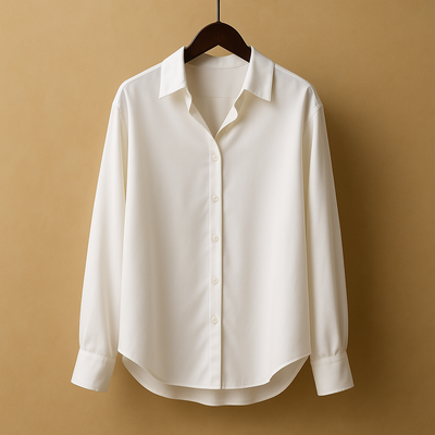 Mirthe Women's Satin Blouse with Elegant Folded Collar