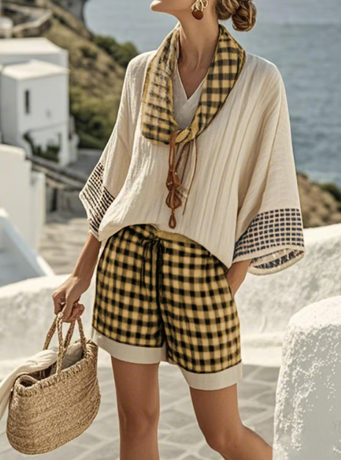 Isla™ | Gingham Lounge Set for Effortless Coastal Comfort