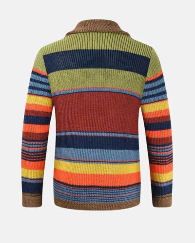 Elijah - Color Blocking Lapel Sweater