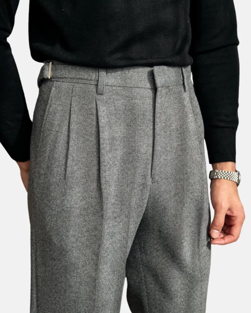 Carlo - High Waist Straight Leg Trousers