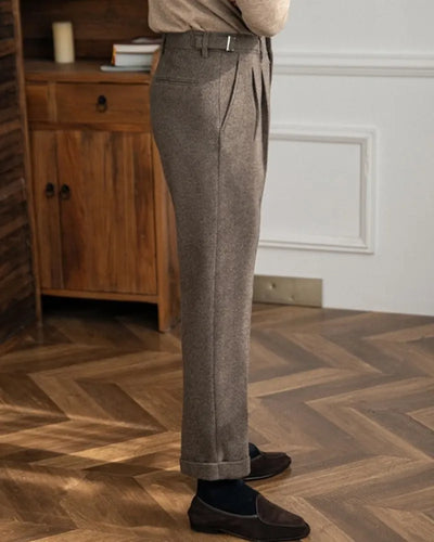 Carlo - High Waist Straight Leg Trousers