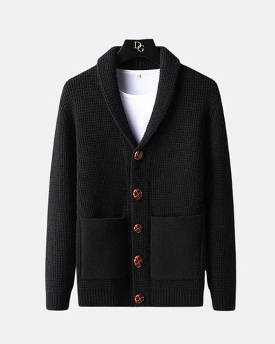 Wayne - Lapel Button Cardigan Sweater