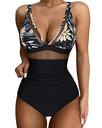 Jennie | Mesh-Detail Shaping Swimsuit