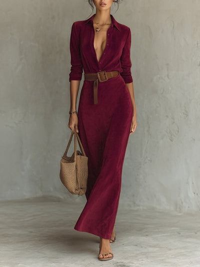 Aurelia | Suede Maxi Dress