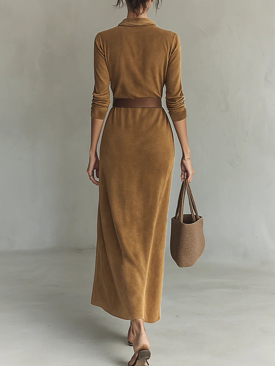 Aurelia | Suede Maxi Dress