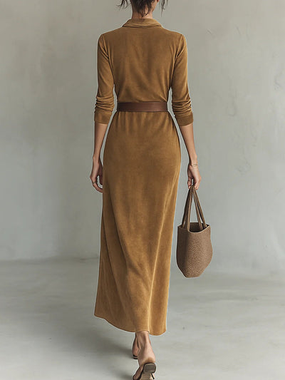 Aurelia | Suede Maxi Dress