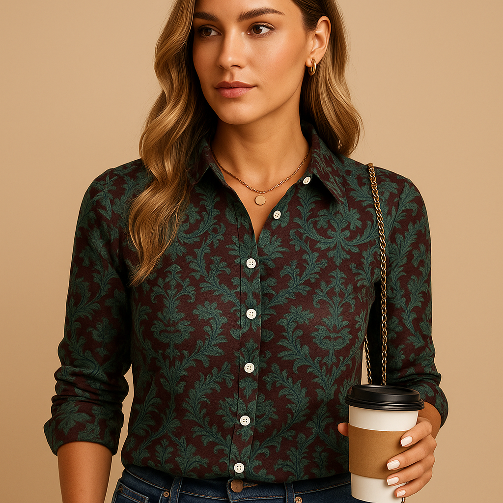 Women’s Flattering Fit Blouse with Eye-Catching Pattern | Liora