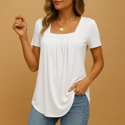 Yinte | Women's Loose-Fit Blouse with Square Neckline