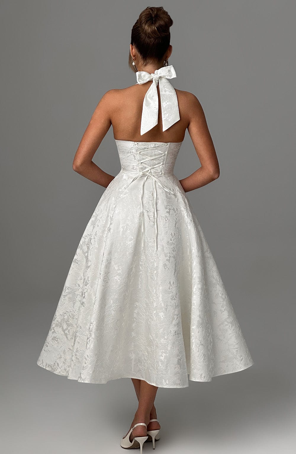 Ara™ | Midi Dress with a High Neckline