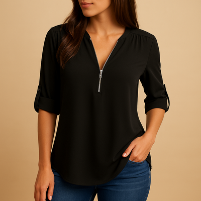 Chic V-Neck Blouse with Breathable Design for Women | Danisha