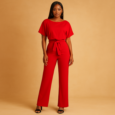 Eliza Women's Glitter Halter Neck Jumpsuit with Open Back