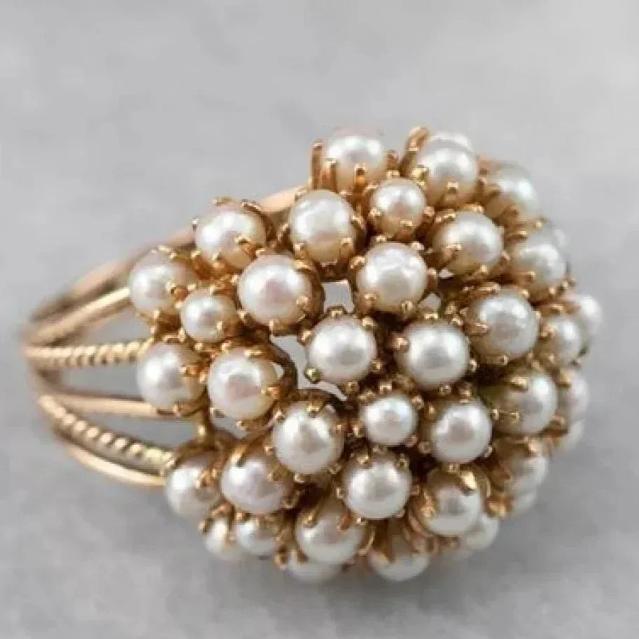 Indigo - Inlaid Pearls Ring