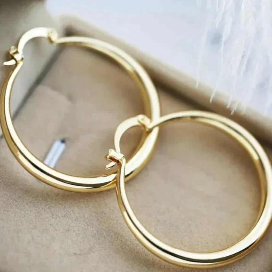 Desiree - Large Hoop Earrings in Gold