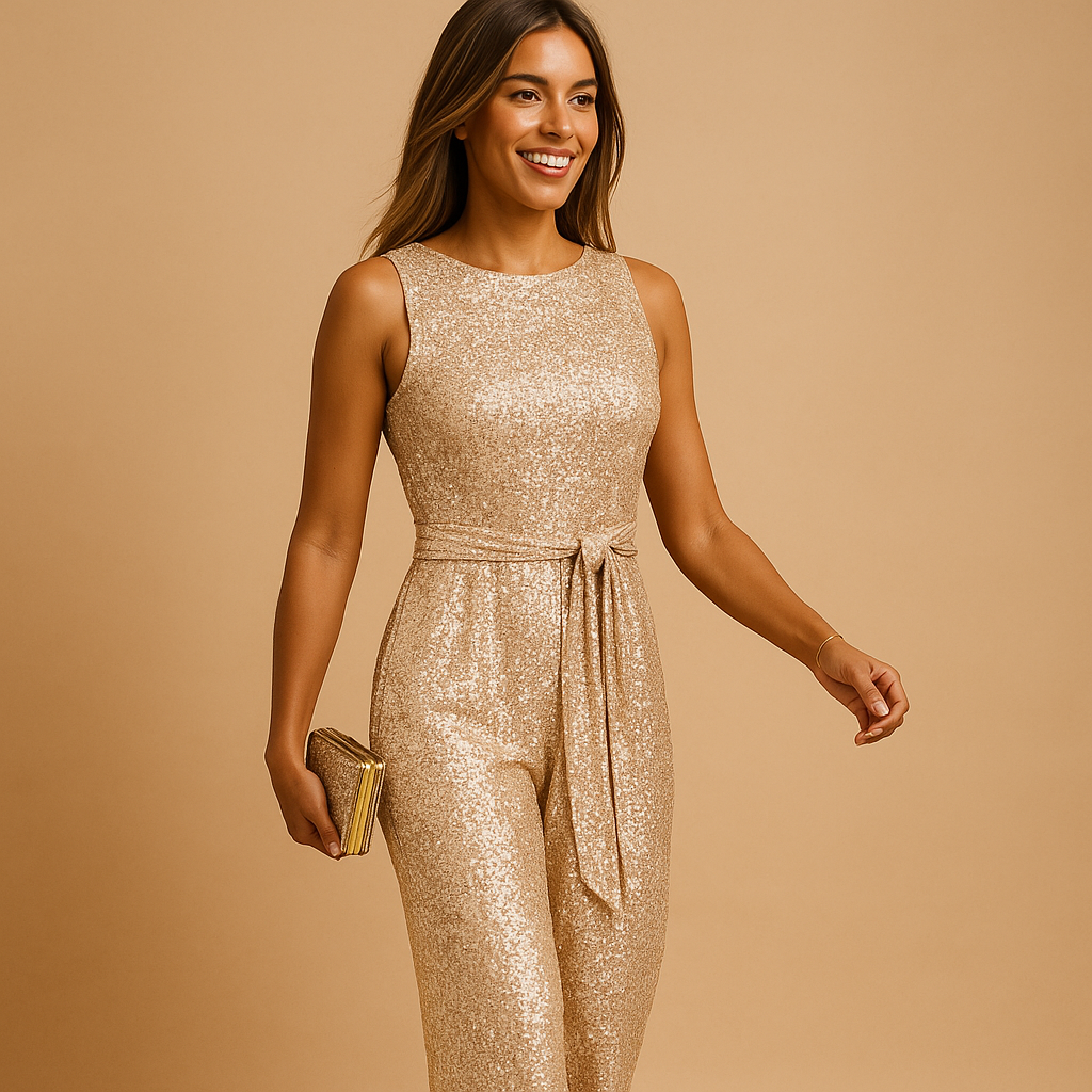 Isabelle Women's Sleeveless Sequin Jumpsuit