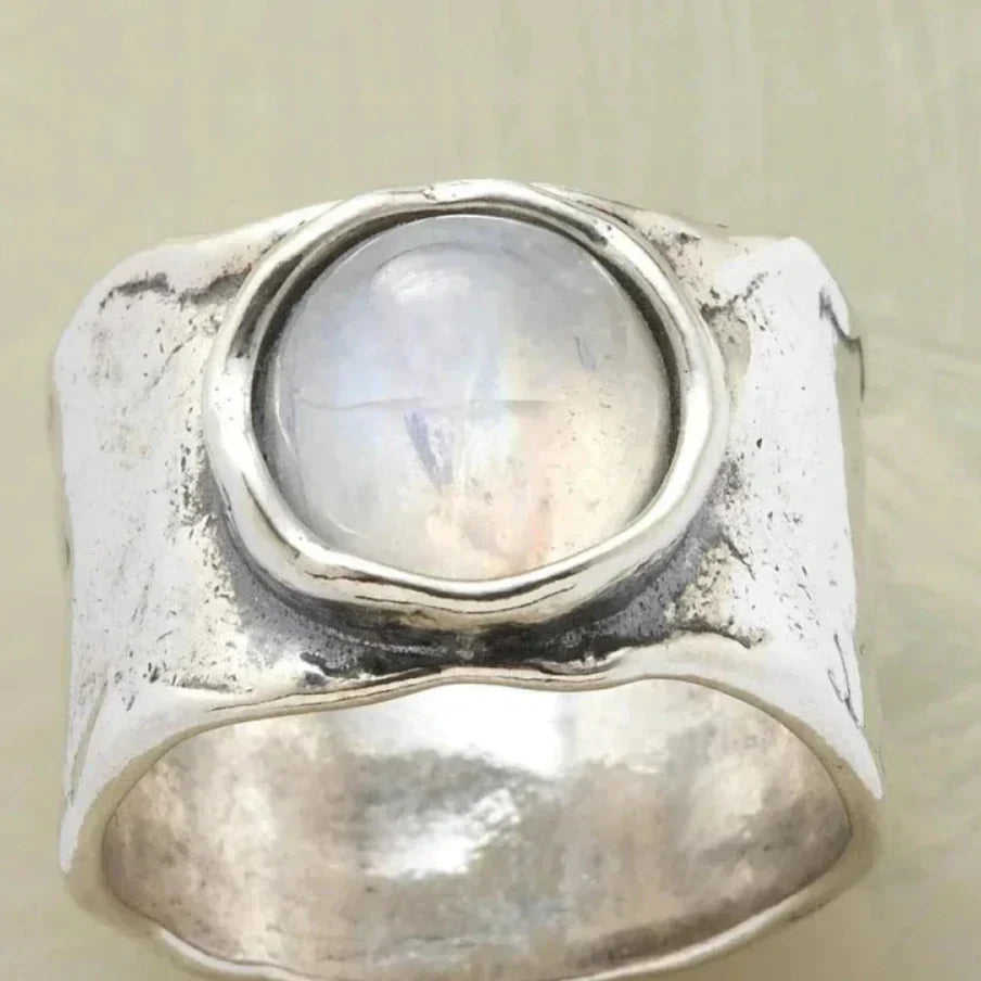 Celestine – Silver Moonstone Ring