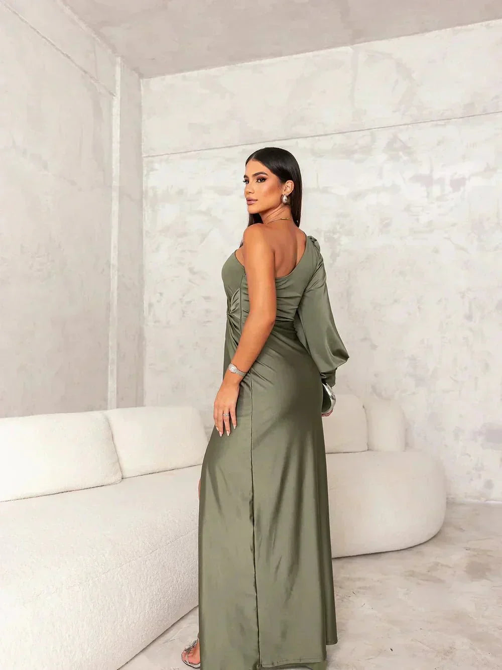 Victoria | Elegant Silk Dress with Split